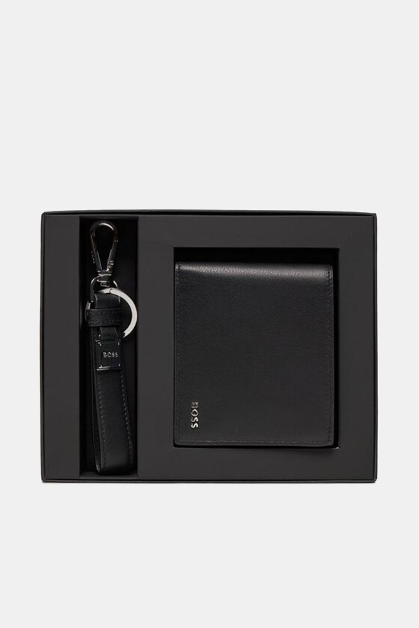 ΣΕΤ ΠΟΡΤΟΦΟΛΙ ΚΑΙ ΜΠΡΕΛΟΚ BOSS - 001 ΜΑΥΡΟ